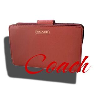 Authentic Coach Coral Leather Darcy Medium Wallet